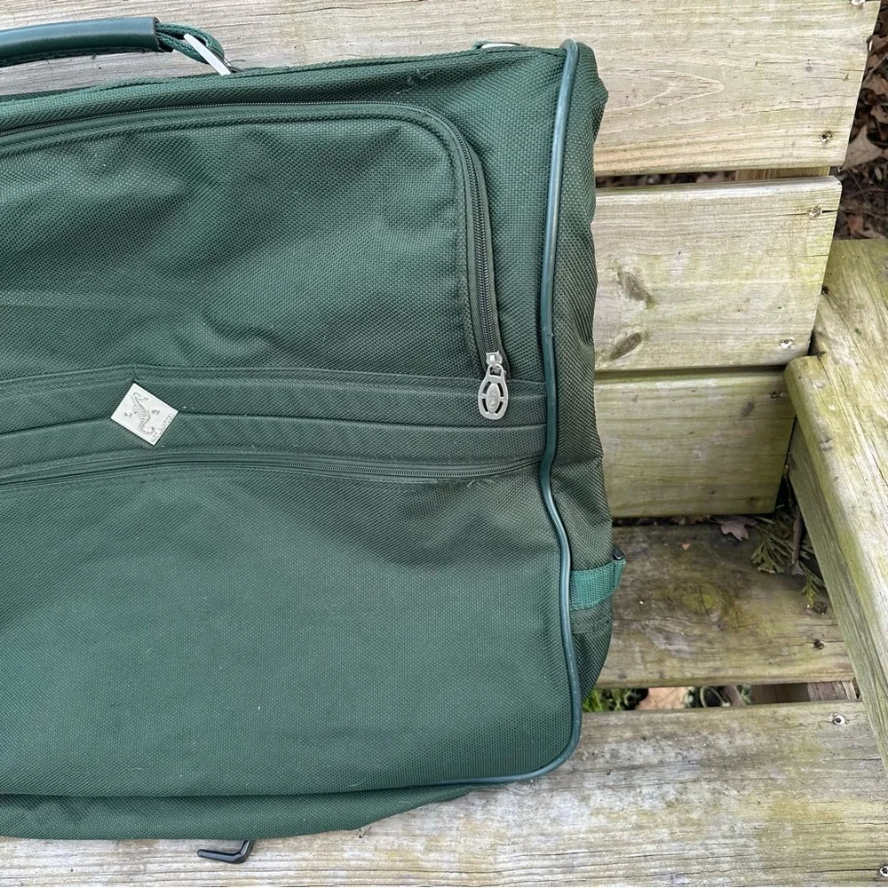 Vintage Atlantic Carry On Garment‎ Bag Suitcase Large Expandable Green
